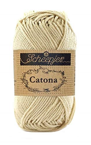 Scheepjes - Scheepjes Catona 406 Miękki Beżowy Herbata Przędza - 1x25g