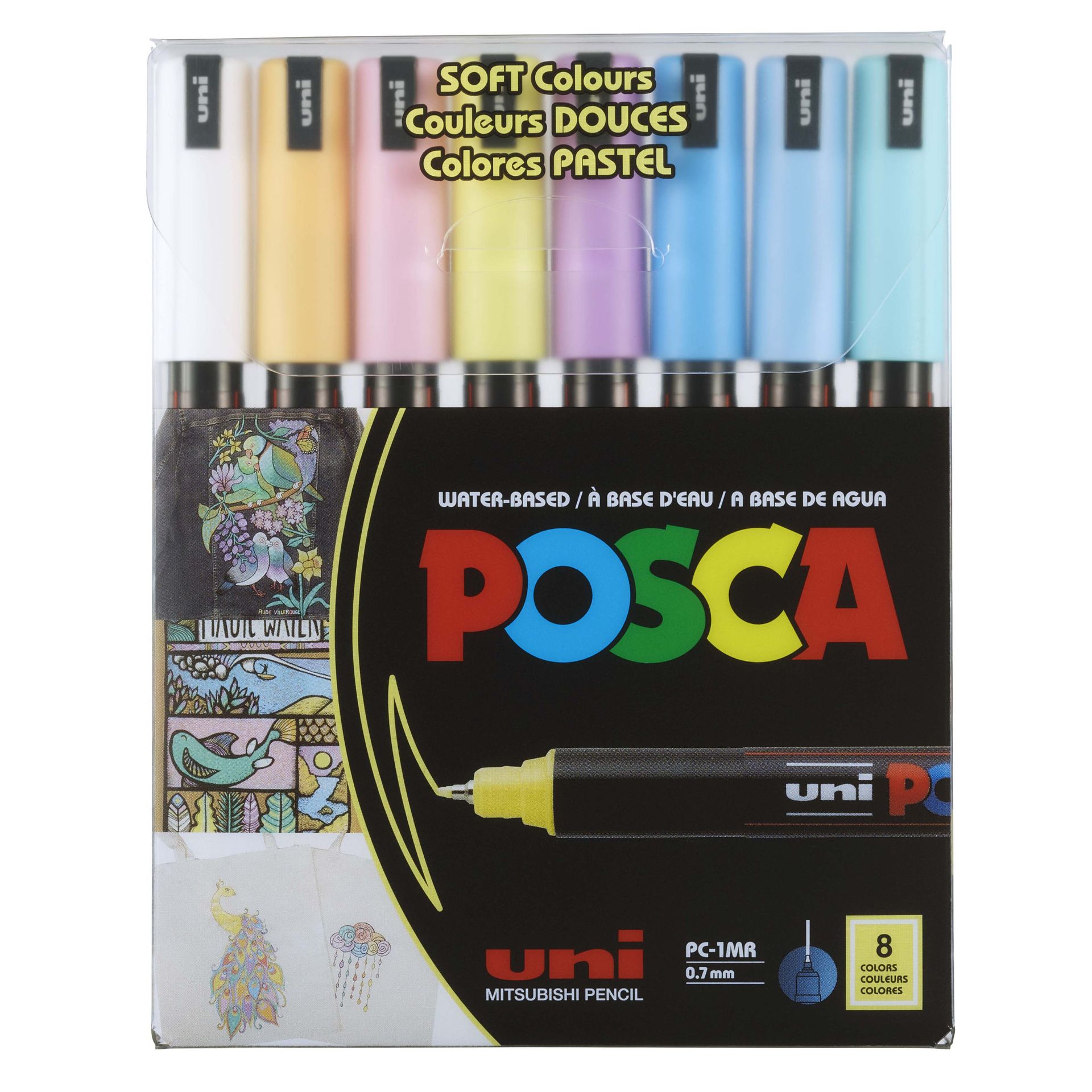 Marker UNI Posca PC-1MR Soft Colors mix kolorów 8szt.
