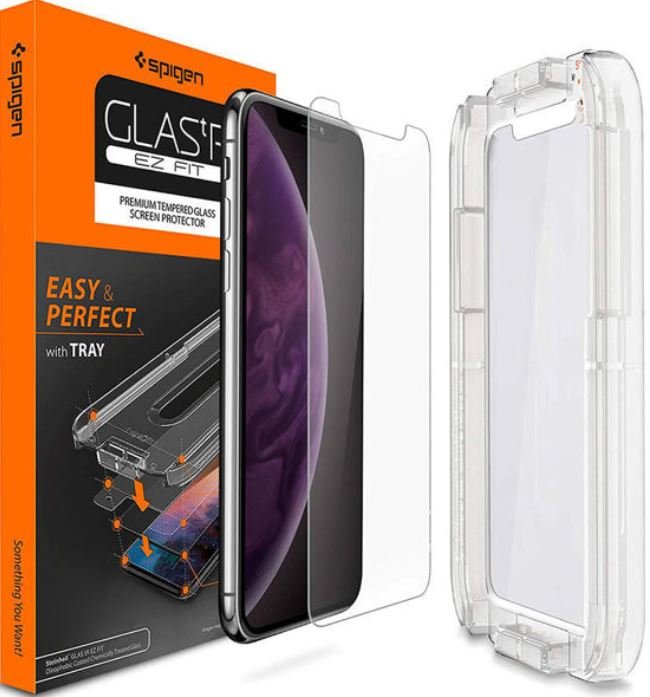 Spigen Szkło do etui + Aplikator Glas.tr EZ Fit iPhone XR 8809613763393