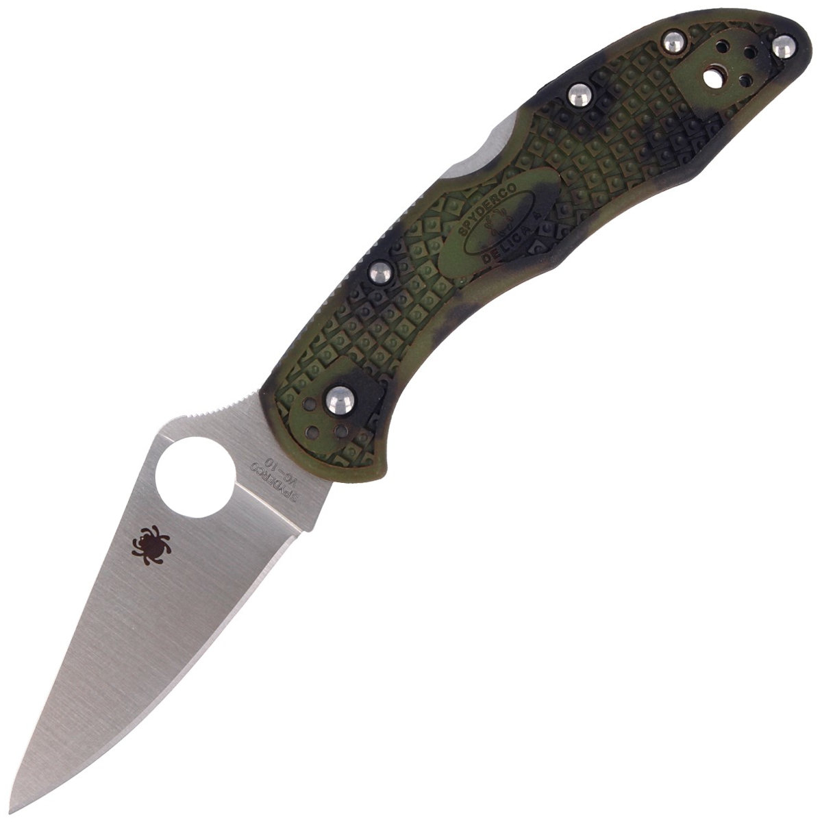 Фото - Ніж / мультитул Spyderco Nóż składany  Delica 4 FRN Zome Green, Plain VG-10  (C11ZFPGR)