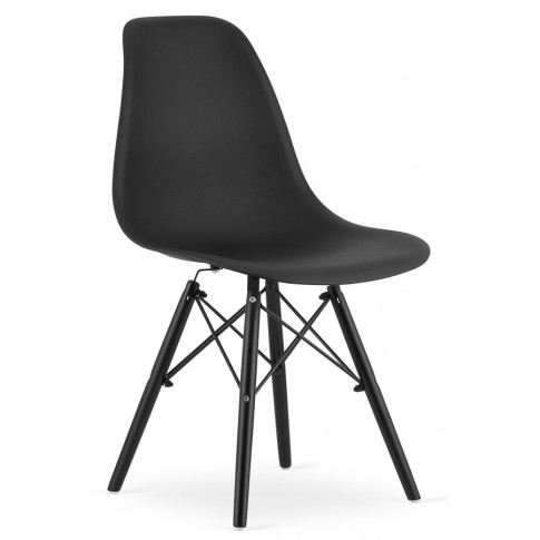 Czarne krzesło skandynawskie do jadalni - Naxin 3X