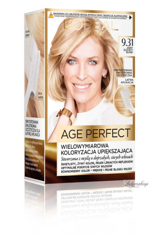 L''Oréal - AGE PERFECT - Wielowymiarowa koloryzacja upiększająca do włosów siwych i dojrzałych - 9.31 Jasny Złocisty Blond