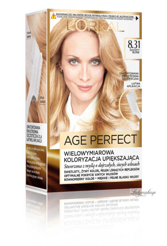 L''Oréal - AGE PERFECT - Wielowymiarowa koloryzacja upiększająca do włosów siwych i dojrzałych - 8.31 Złocisty Blond