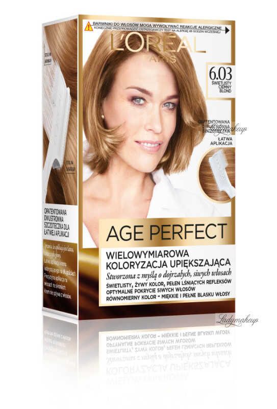 L''Oréal - AGE PERFECT - Wielowymiarowa koloryzacja upiększająca do włosów siwych i dojrzałych - 6.03 Świetlisty Ciemny Blond