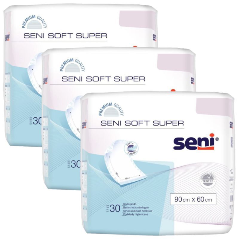 Seni Soft Super 60 cm x 90 cm Podkłady higieniczne, 30 sztuk