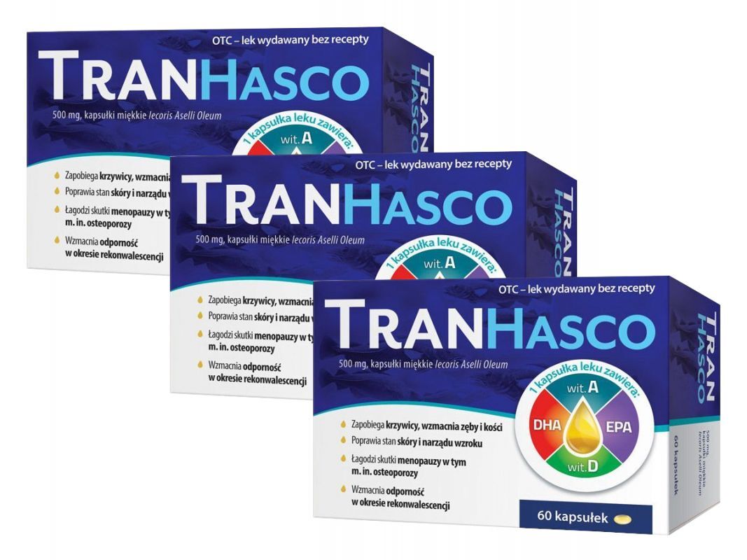 Tran Hasco 500 mg, 60 kapsułek