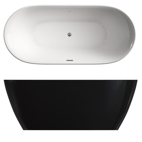 Wanna wolnostojąca czarno-biała 170 cm Cesana Hydrosan