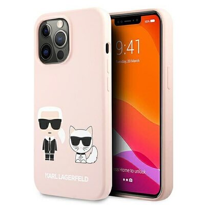 Karl Lagerfeld nakładka do IPhone 13 Pro KLHMP13LSSKCI różowa hard case Silicone Karl & Choupette Magsafe