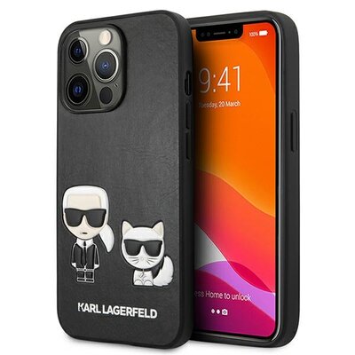 Karl Lagerfeld Obudowa dla telefonów komórkowych and Choupette Leather na Apple iPhone 13 Pro KLHCP13LPCUSKCBK) Czarne