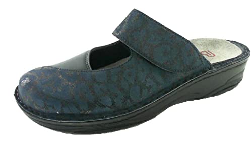 Berkemann Damskie kapcie Heliane, niebieskie Panther, rozmiar 36 1/3 EU, Niebieska Pantera, 36 1/3 EU