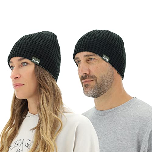 Jeep O102597-B964 J Czapka z dzianiny Odwracalny J22W Unisex Black/Agave Green XL