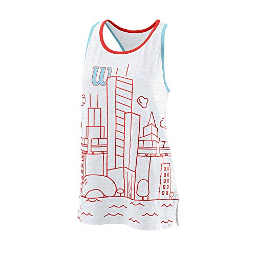 Wilson Damski tank top, CHI COTTON TANK szary (White Heather) S