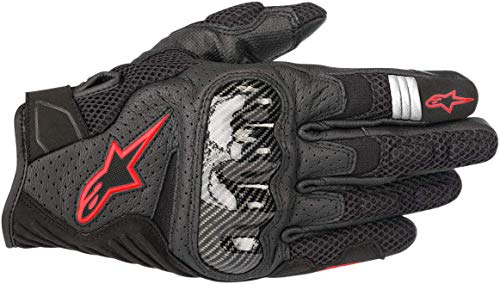 Rękawice motocyklowe NC Alpinestars Smx-1 Air V2 rękawiczki czarne czerwone Fluo, czarne/czerwone, M