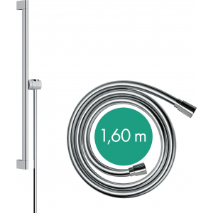 HANSGROHE 24402000 Unica Drążek prysznicowy S Puro 65 cm z suwakiem EasySlide i wężem prysznicowym Isiflex 160cm Chrom