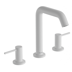 HANSGROHE 73330700 Tecturis S 3-otworowa bateria umywalkowa 150 z kompletem odpływowym Push-Open Biały Matowy