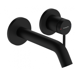 HANSGROHE 73350670 Tecturis S Jednouchwytowa bateria umywalkowa ścienna, podtynkowa z wylewką 16,5 cm Czarny Matowy
