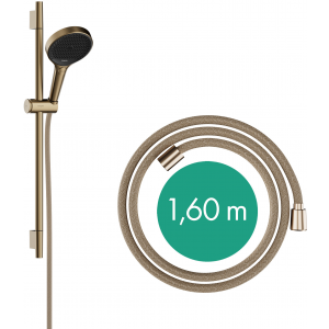 HANSGROHE 28745140 Rainfinity Zestaw prysznicowy 130 3jet z drążkiem S Puro 65 cm PushSlider i tekstylnym wężem Designflex 160 cm Brąz Szczotkowany