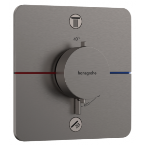 HANSGROHE 15583340 ShowerSelect Comfort Q Bateria termostatyczna, podtynkowa do 2 odbiorników Czarny Chrom Szczotkowany