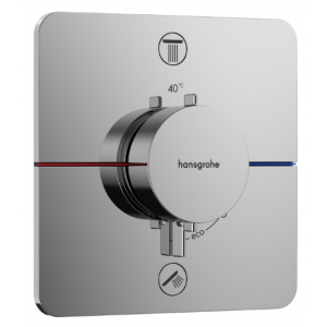 HANSGROHE 15586000 ShowerSelect Comfort Q Bateria termostatyczna, podtynkowa do 2 odbiorników ze zintegrowanym systemem zabezpieczającym zgodnie z EN 1717 Chrom