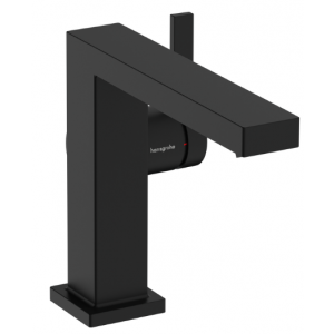 HANSGROHE 73020670 Tecturis E Jednouchwytowa bateria umywalkowa 110 Fine, CoolStart z kompletem odpływowym Push-Open Czarny Matowy