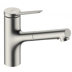 HANSGROHE 74821800 Zesis M33 Jednouchwytowa bateria kuchenna 150, metalowa wyciągana wylewka, 2jet, sBox Stal Szlachetna Finish