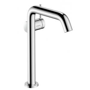 HANSGROHE 73370000 Tecturis S Jednouchwytowa bateria umywalkowa 240 Finie do umywalek nablatowych, CoolStart z kompletem odpływowym Push-Open Chrom
