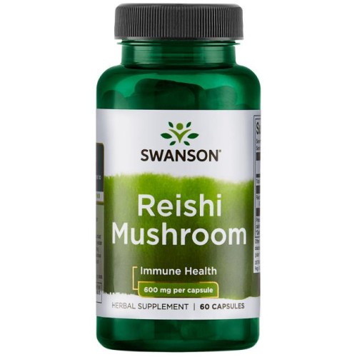 SWANSON Reishi Mushroom (Grzyb) 600 mg - 60 kapsułek