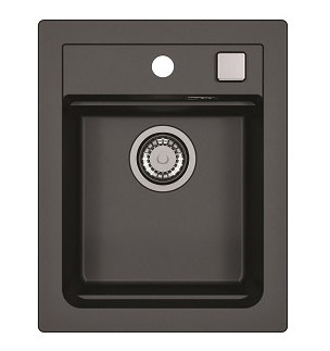 Alveus Atrox 10 Zlewozmywak granitowy jednokomorowy 50x40 cm czarny 1139771