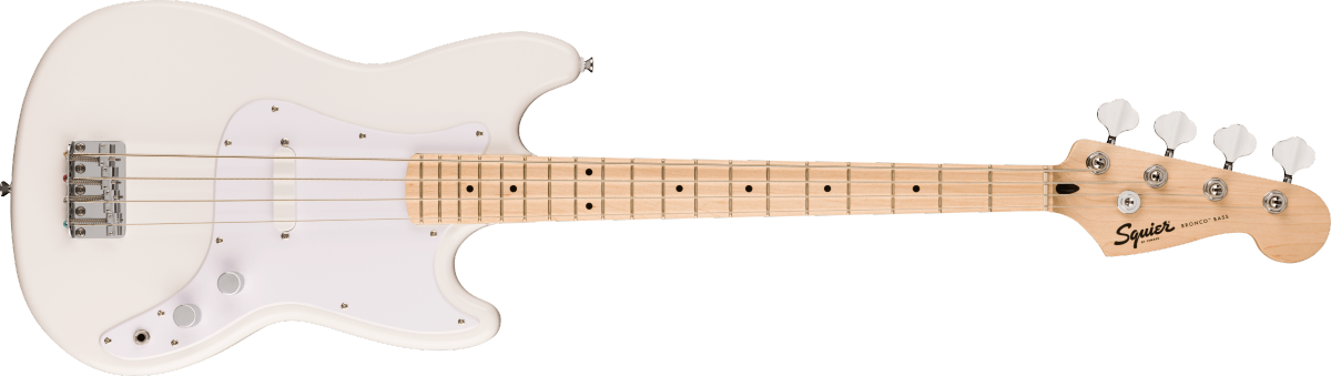 Squier Sonic Bronco Bass Maple Fingerboard White Pickguard Arctic White