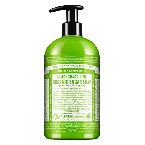 Organic DR. BRONNER'S Mydło Sugar Soap Trawa Cytrynowa z Limonką, Dr. Bronners, 710 ml