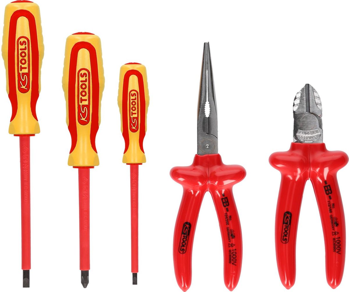 KS TOOLS ERGOTORQUE Zestaw szczypiec i wkretaków VDE, 5-szt