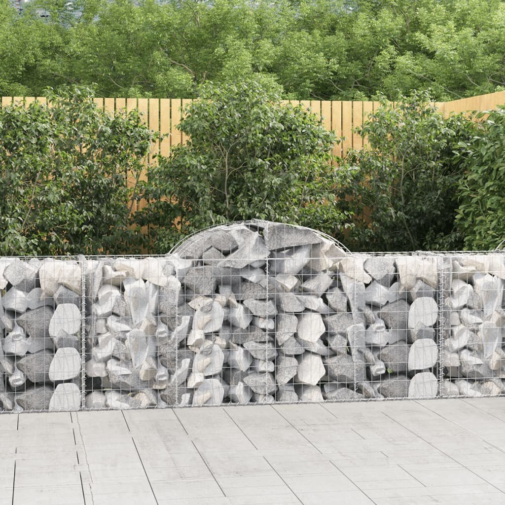 vidaXL Kosze gabionowe, 12 szt, 200x50x80/100 cm, galwanizowane żelazo