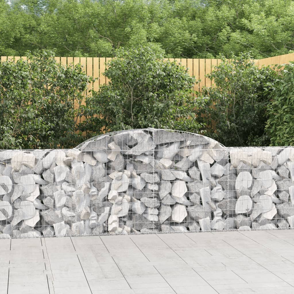 vidaXL Kosze gabionowe, 8 szt., 300x30x80/100 cm, galwanizowane żelazo