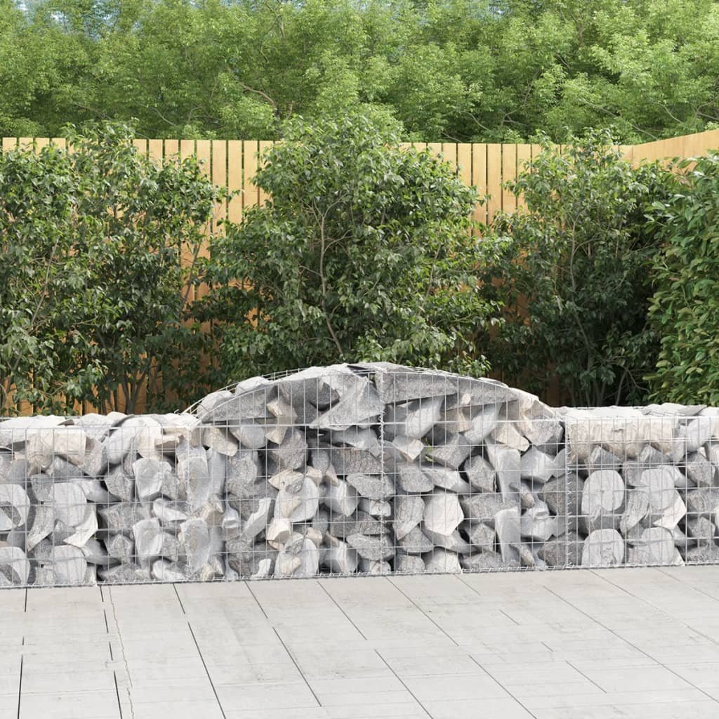 vidaXL Kosze gabionowe, 2 szt., 300x50x60/80 cm, galwanizowane żelazo