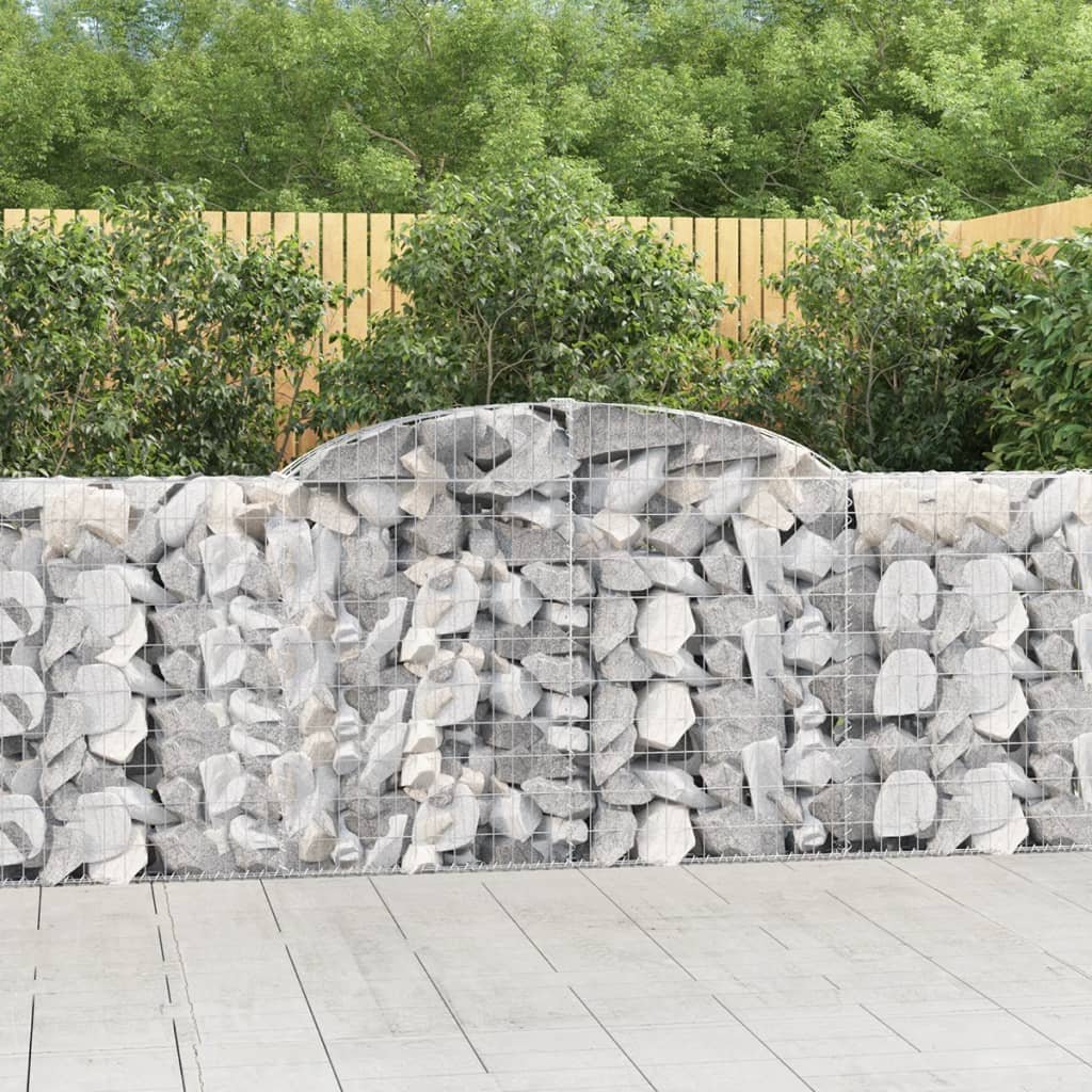 vidaXL Kosze gabionowe, 7 szt, 300x30x100/120 cm, galwanizowane żelazo