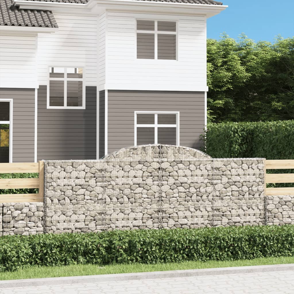 vidaXL Kosze gabionowe, 20 szt, 300x30x120/140cm, galwanizowane żelazo
