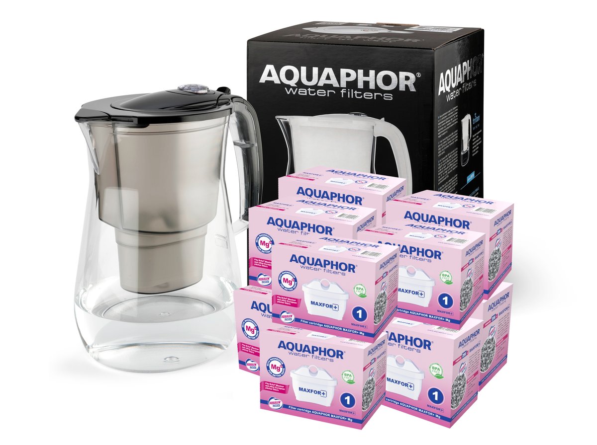 DZBANEK FILTRUJĄCY AQUAPHOR ONYX XXL 4,2L + 10 WKŁADÓW MAXFOR MG+ MAGNEZ B100-25