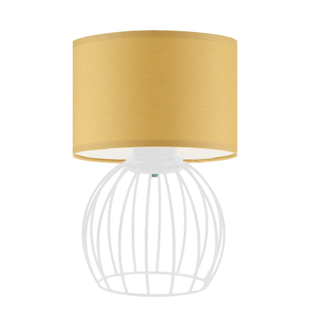 Nowoczesna lampka nocna do sypialni NASHVILLE, biały/musztardowy