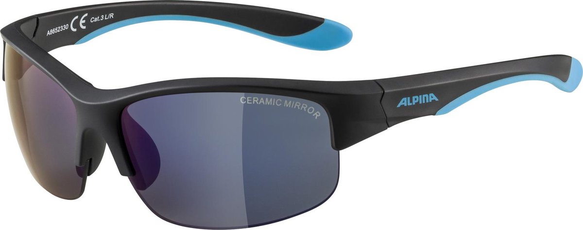Alpina Alpina Flexxy HR Okulary Młodzież, black matt-blue/blue mirror  2021 Okulary przeciwsłoneczne dla dzieci 8652330