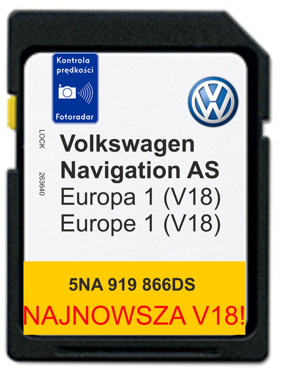 MAPA VOLKSWAGEN VW AS V18 EUROPA PASSAT CADDY GOLF SHARAN TIGUAN POLO BEETLE  JETTA SCIROCCO