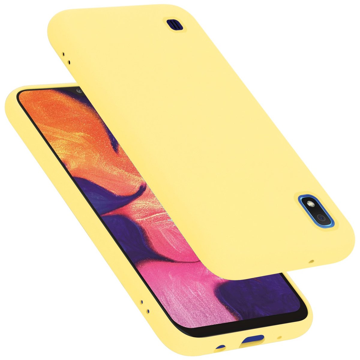 Pokrowiec Do Samsung Galaxy A10 / M10 Etui w LIQUID ŻÓŁTY TPU Silikon Case Cover Obudowa Ochronny Cadorabo