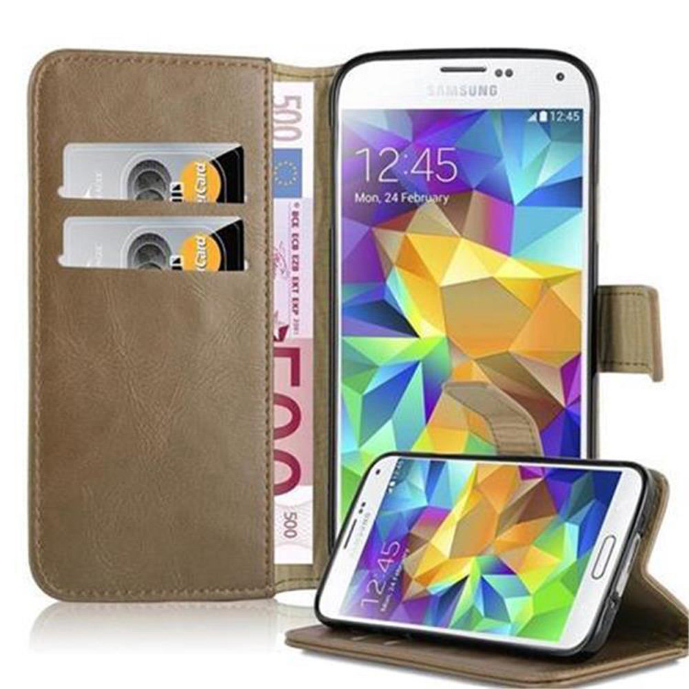 Luxury cador Abo Book Style etui do Samsung Galaxy S5 (G900 °F) Case Cover pokrowiec ochronny etui z funkcją stojaka i kieszeń na kartę DE-106865