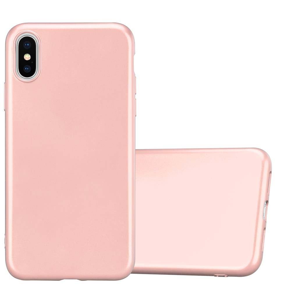 Pokrowiec Do Apple iPhone XS MAX w METALLIC RÓŻOWE ZŁOTO Etui TPU Silikon Obudowa Ochronny Case Cover Cadorabo