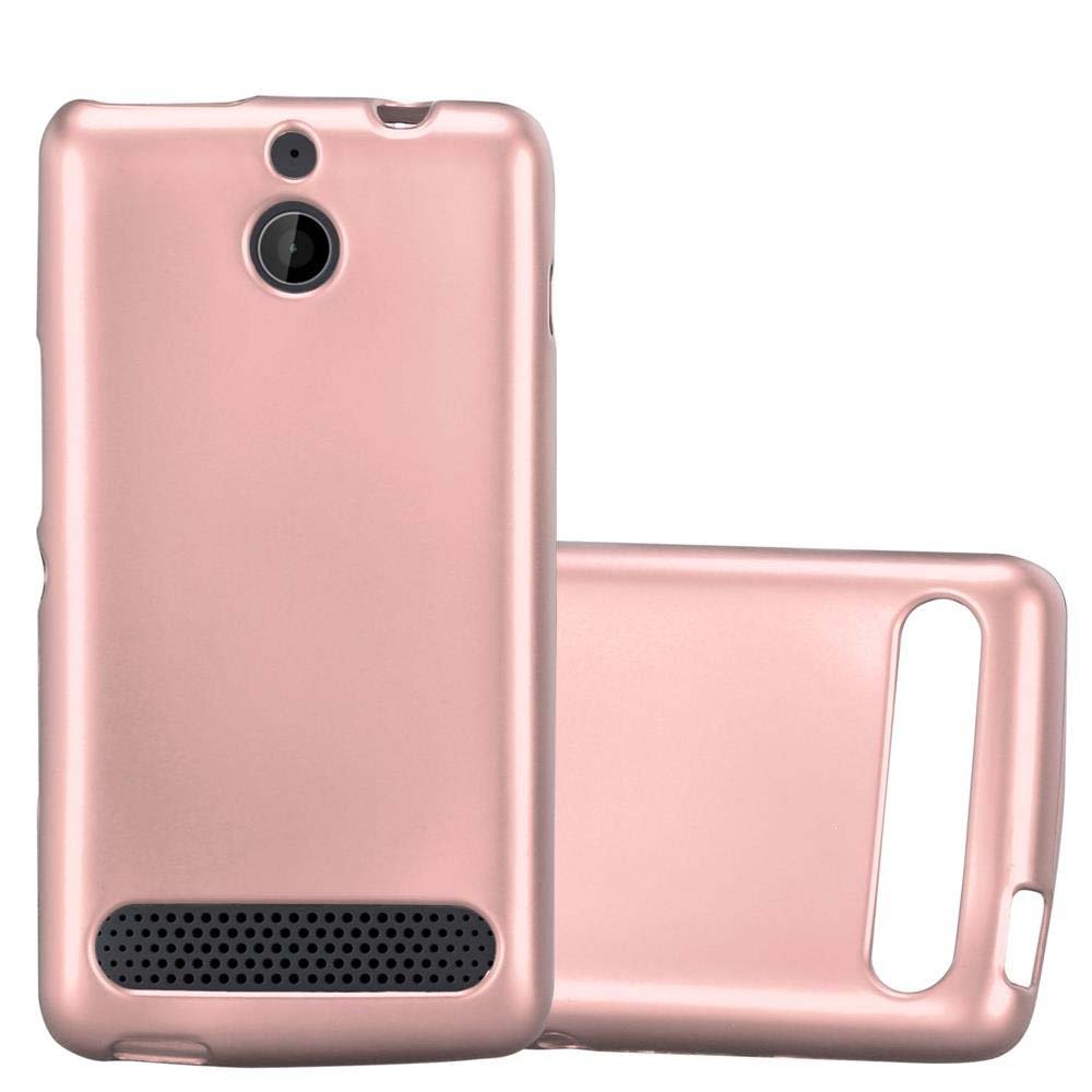 Pokrowiec Do Sony Xperia E1 w METALLIC RÓŻOWE ZŁOTO Etui TPU Silikon Obudowa Ochronny Case Cover Cadorabo
