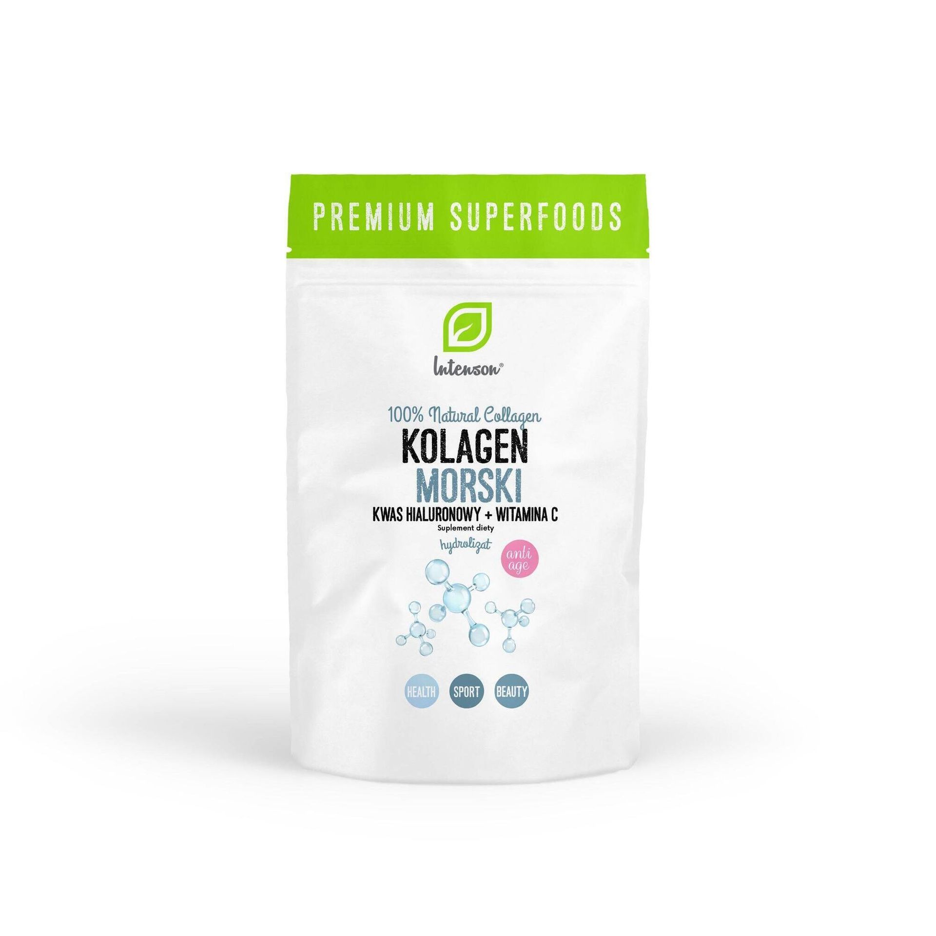 Intenson Kolagen Morski + Witamina C + Kwas Hialuronowy 60g -