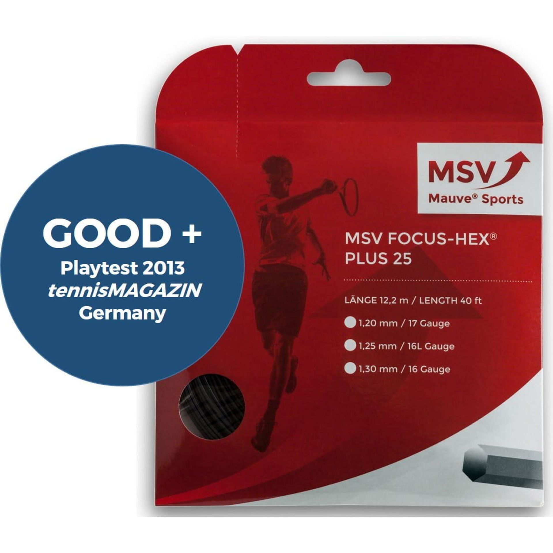 Naciąg do rakiety tenisowej MSV Focus Hex Plus 25 czarny set 12 m. -
