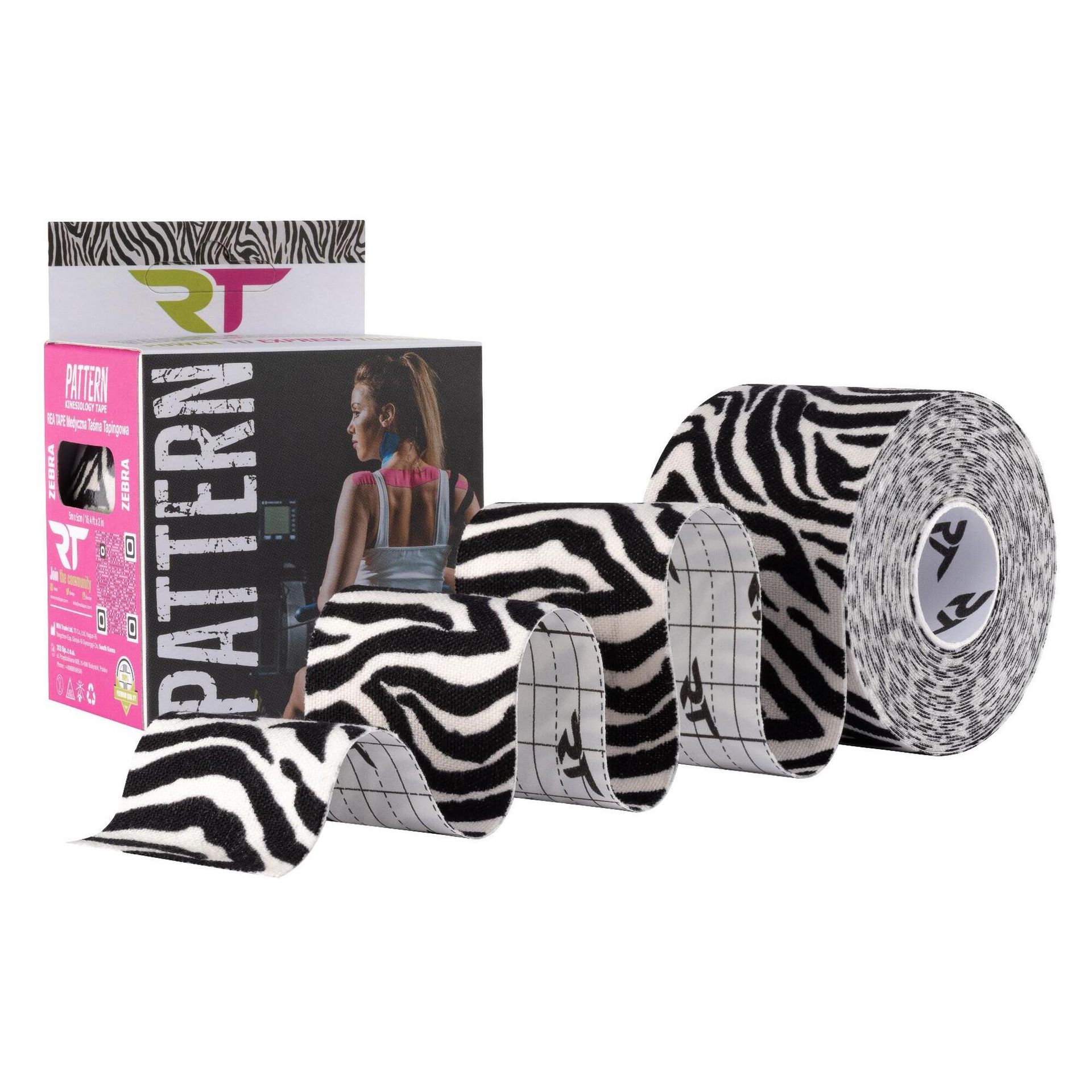 REA TAPE PATTERN MEDYCZNA TAŚMA TAPINGOWA ZEBRA