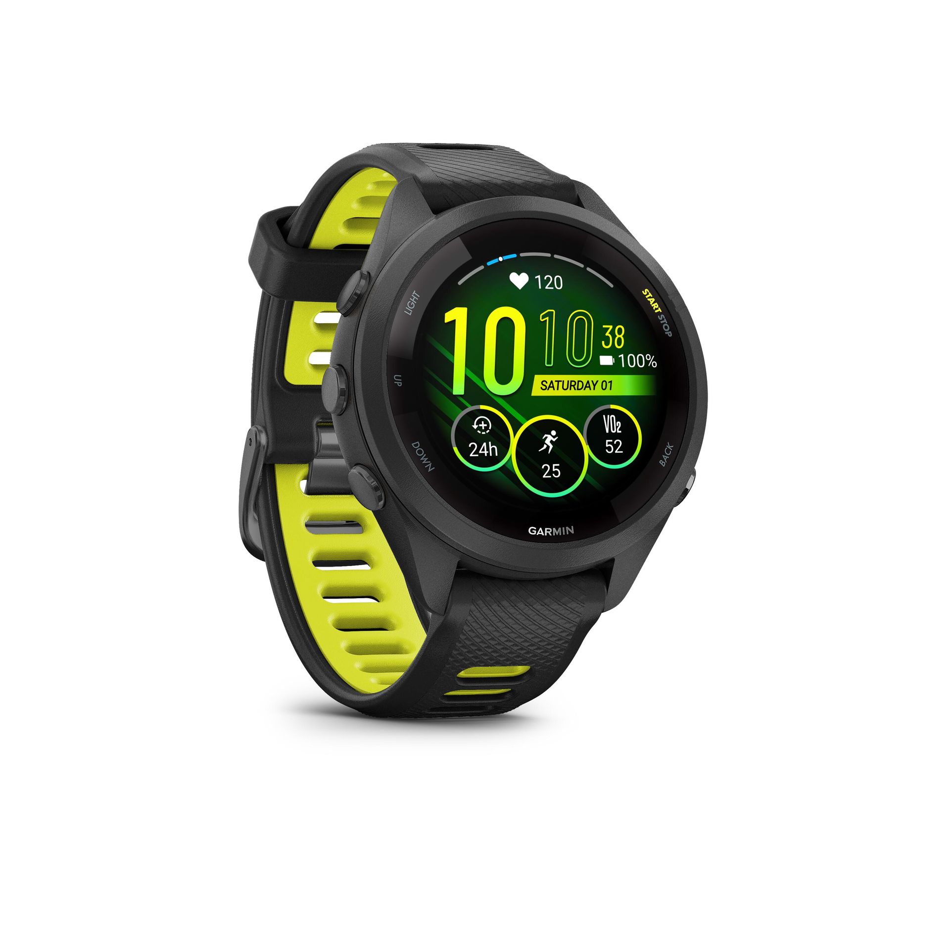 Garmin Forerunner 265S Black Bezel and Case Czarno-żółty