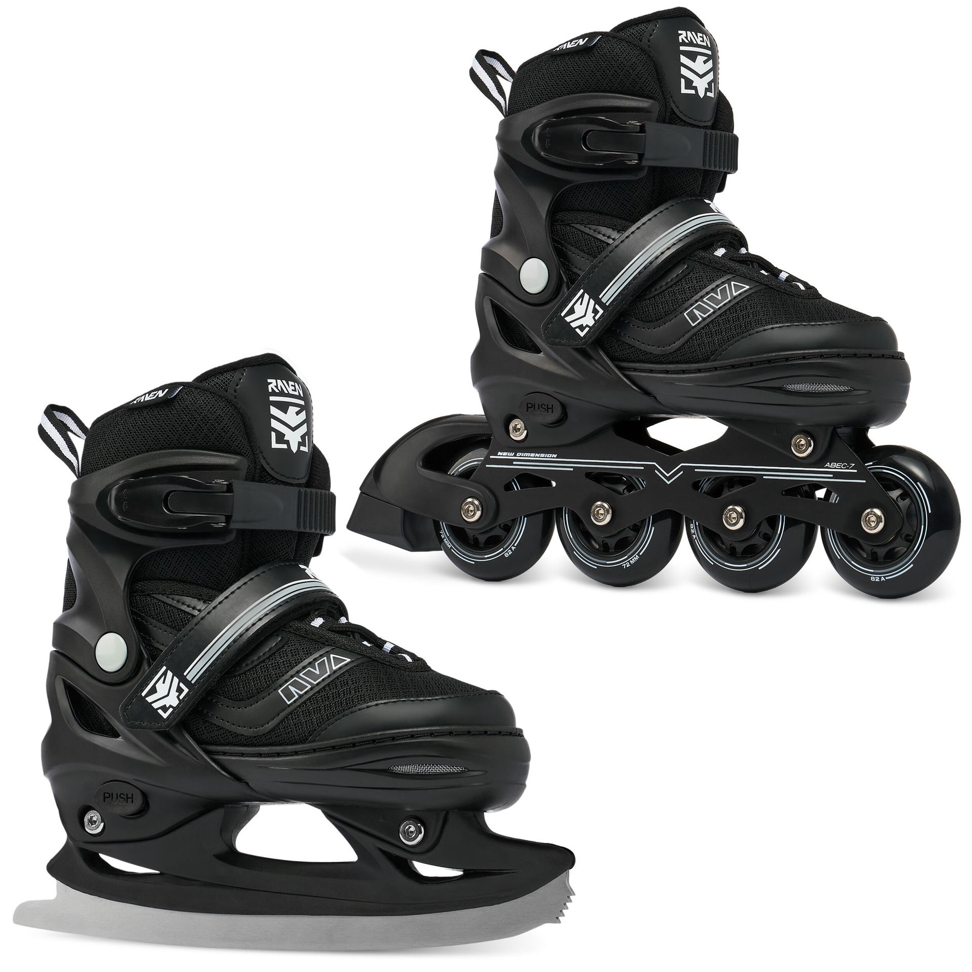 Rolki Łyżwy 2W1 Raven Drill Black 38-41