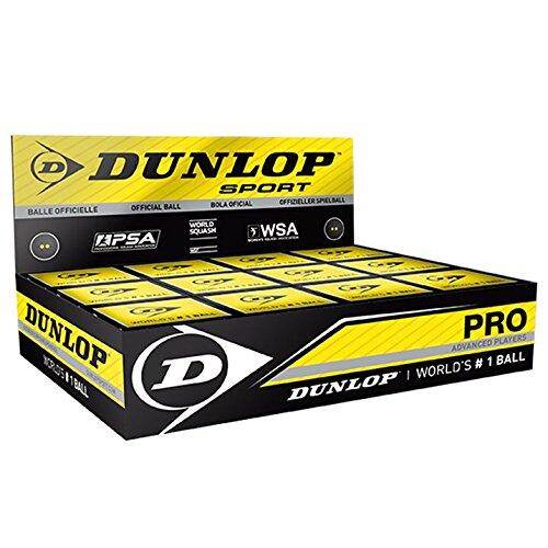 Dunlop piłki do squash 12 x niebieska czerwona żółta & podwójnie żółta, żółty 700108